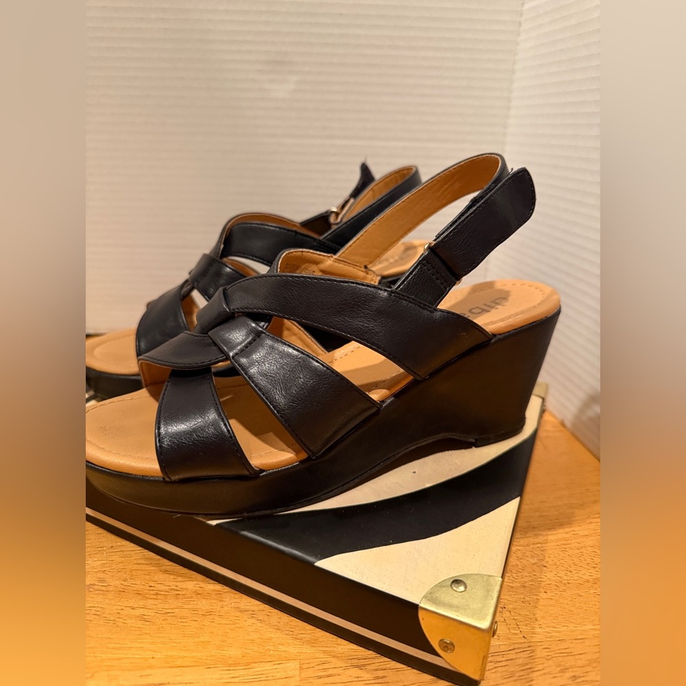 Diba Black Wedge Sandals‎